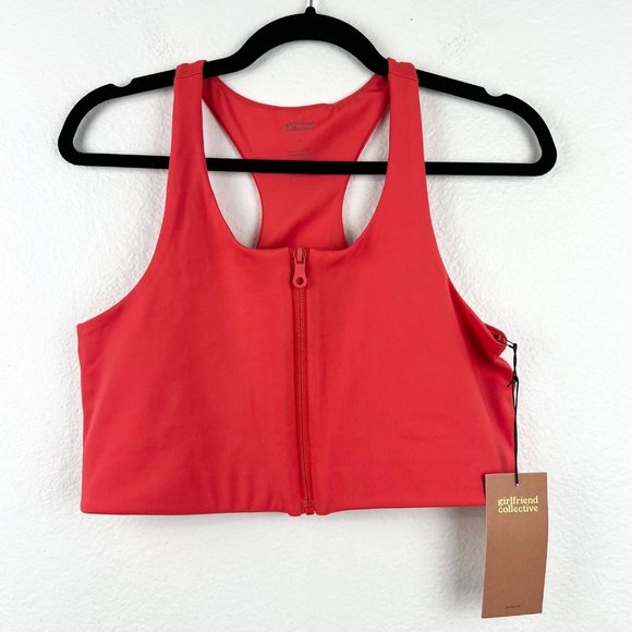 girlfriend collective Other - GIRLFRIEND COLLECTIVE Zip Front Paloma Sports Bra in Poppy, Size XL, NWT!